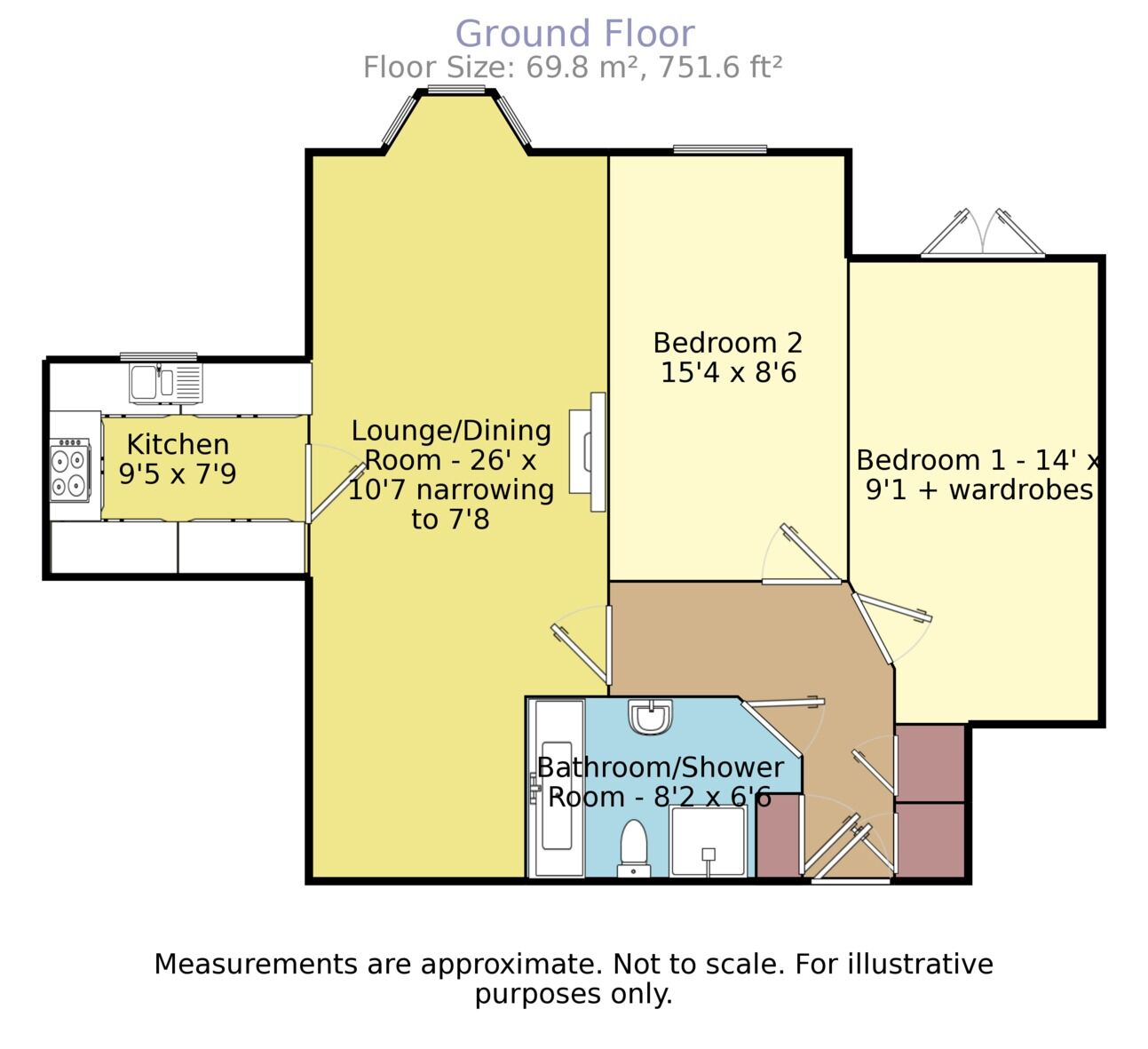 Floorplan of 2 bedroom  Flat for sale, Salterton Road, Exmouth, Devon, EX8