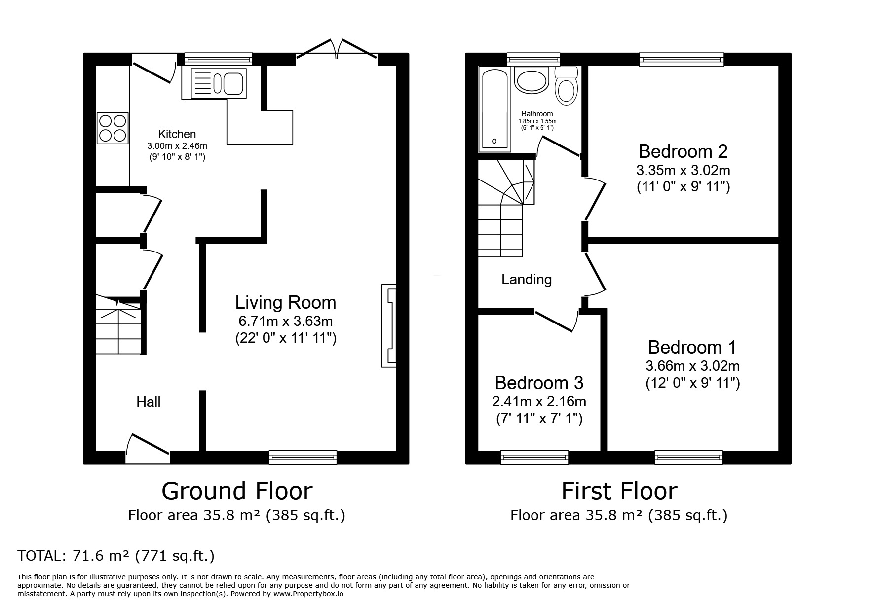 Floorplan of 3 bedroom Mid Terrace House to rent, Iolanthe Drive, Exeter, Devon, EX4