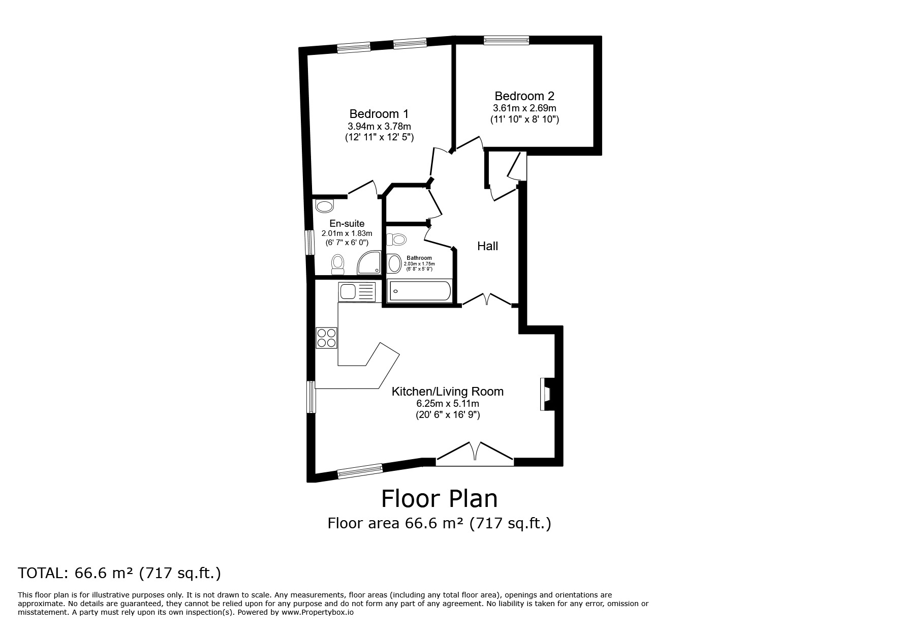 Floorplan of 2 bedroom Flat for sale, Cranford Avenue, Exmouth, Devon, EX8