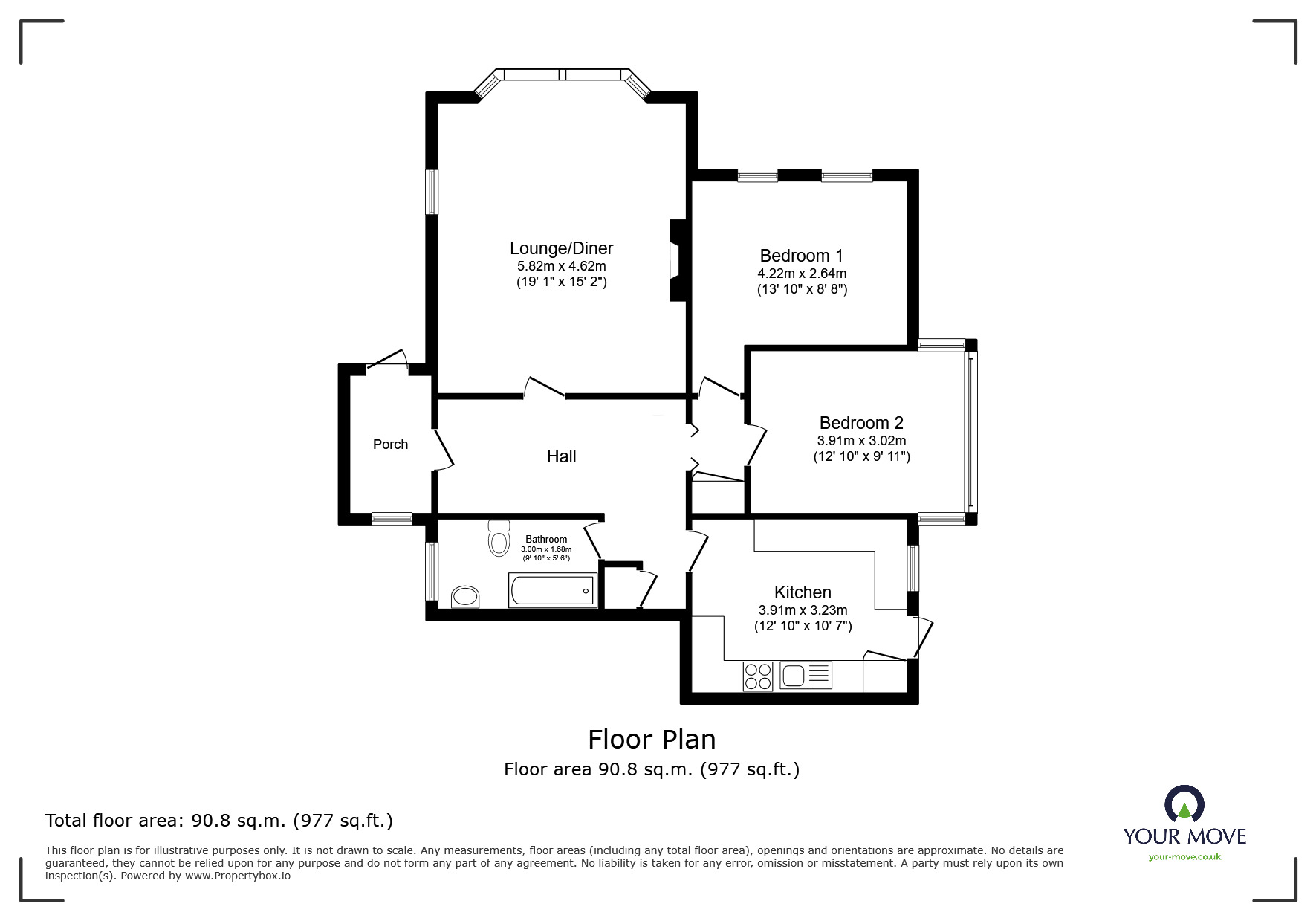 Floorplan of 2 bedroom Flat for sale, Salterton Road, Exmouth, Devon, EX8