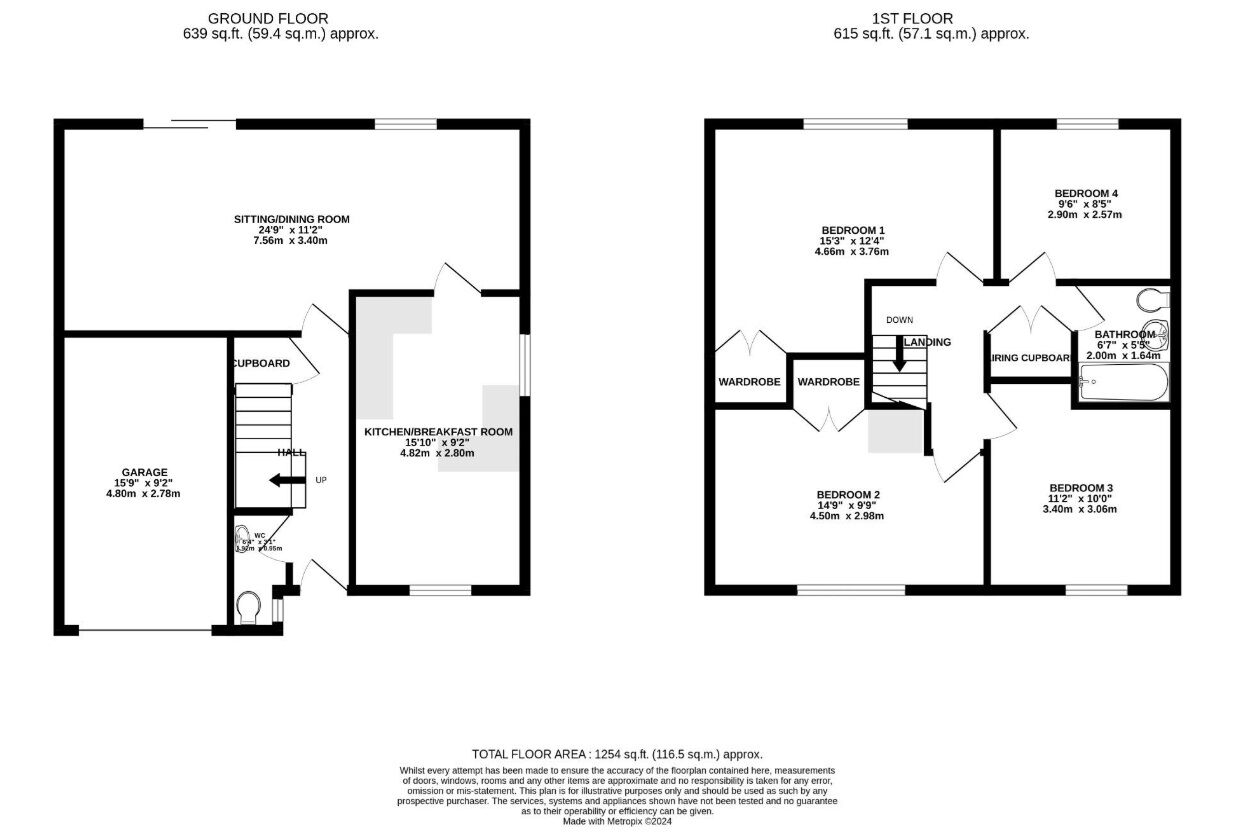Floorplan of 4 bedroom Detached House to rent, Evergreen Close, Exmouth, Devon, EX8