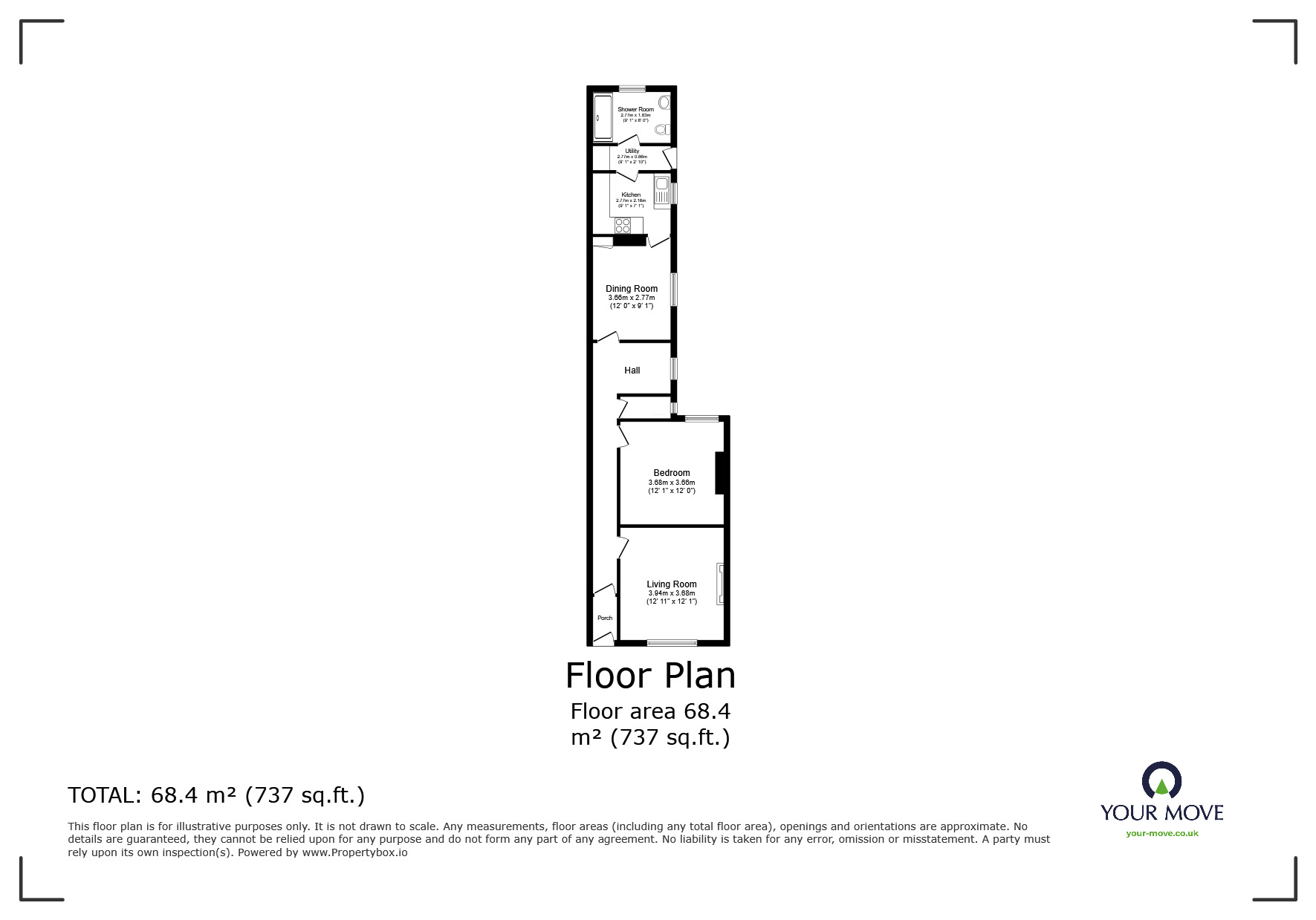 Floorplan of 1 bedroom Flat to rent, St. Andrews Road, Exmouth, Devon, EX8