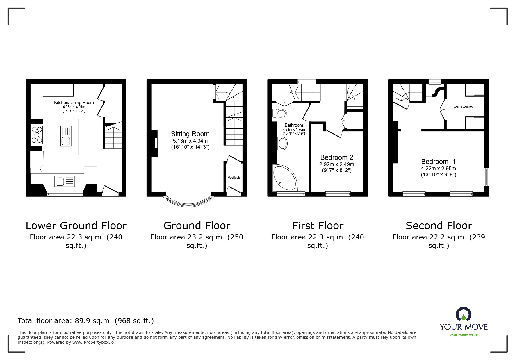 Floorplan of 2 bedroom Mid Terrace House to rent, Chudleigh Road, Exeter, Devon, EX2