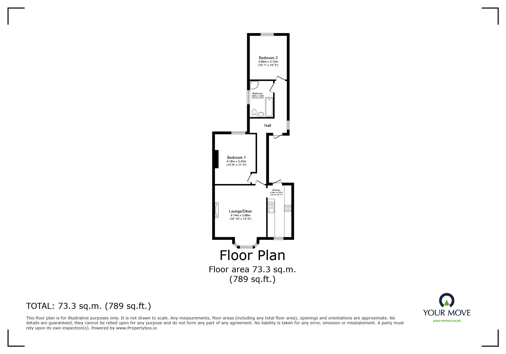 Floorplan of 2 bedroom  Flat for sale, Morton Road, Exmouth, Devon, EX8