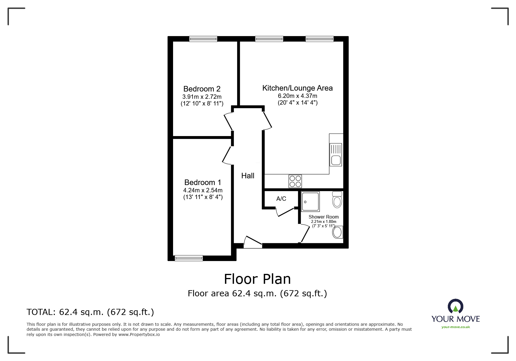 Floorplan of 2 bedroom  Flat for sale, Estuary Reach, Elm Grove, Devon, EX8