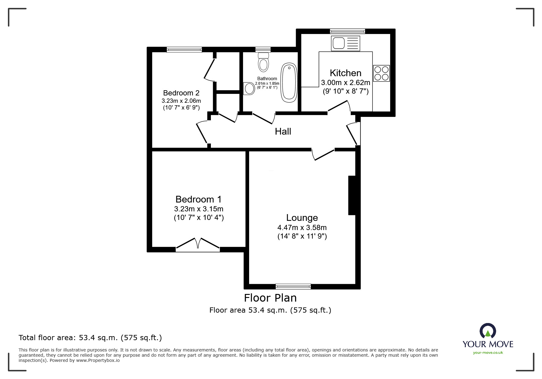 Floorplan of 2 bedroom  Flat for sale, Heraldry Walk, Exeter, Devon, EX2