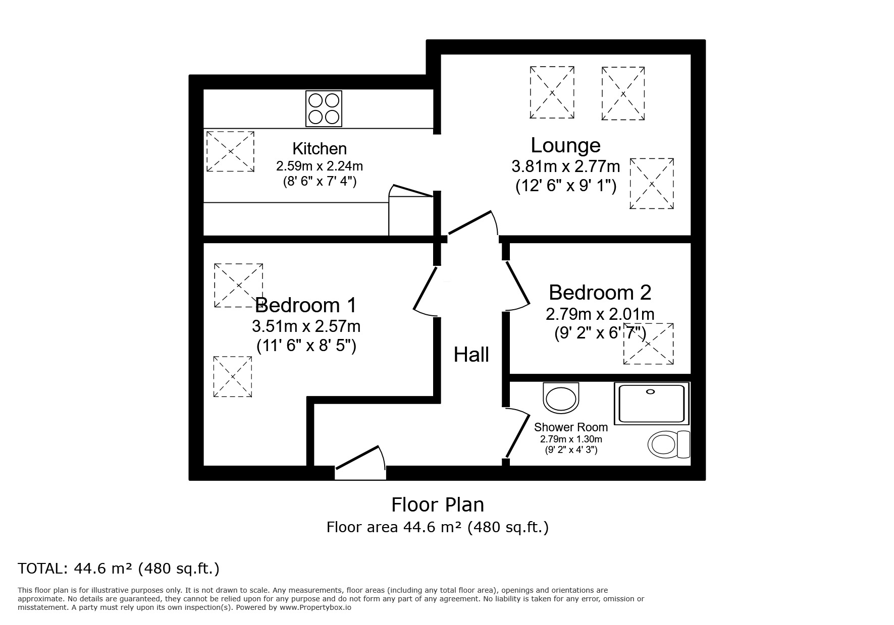 Floorplan of 2 bedroom  Flat for sale, Hartley Road, Exmouth, Devon, EX8
