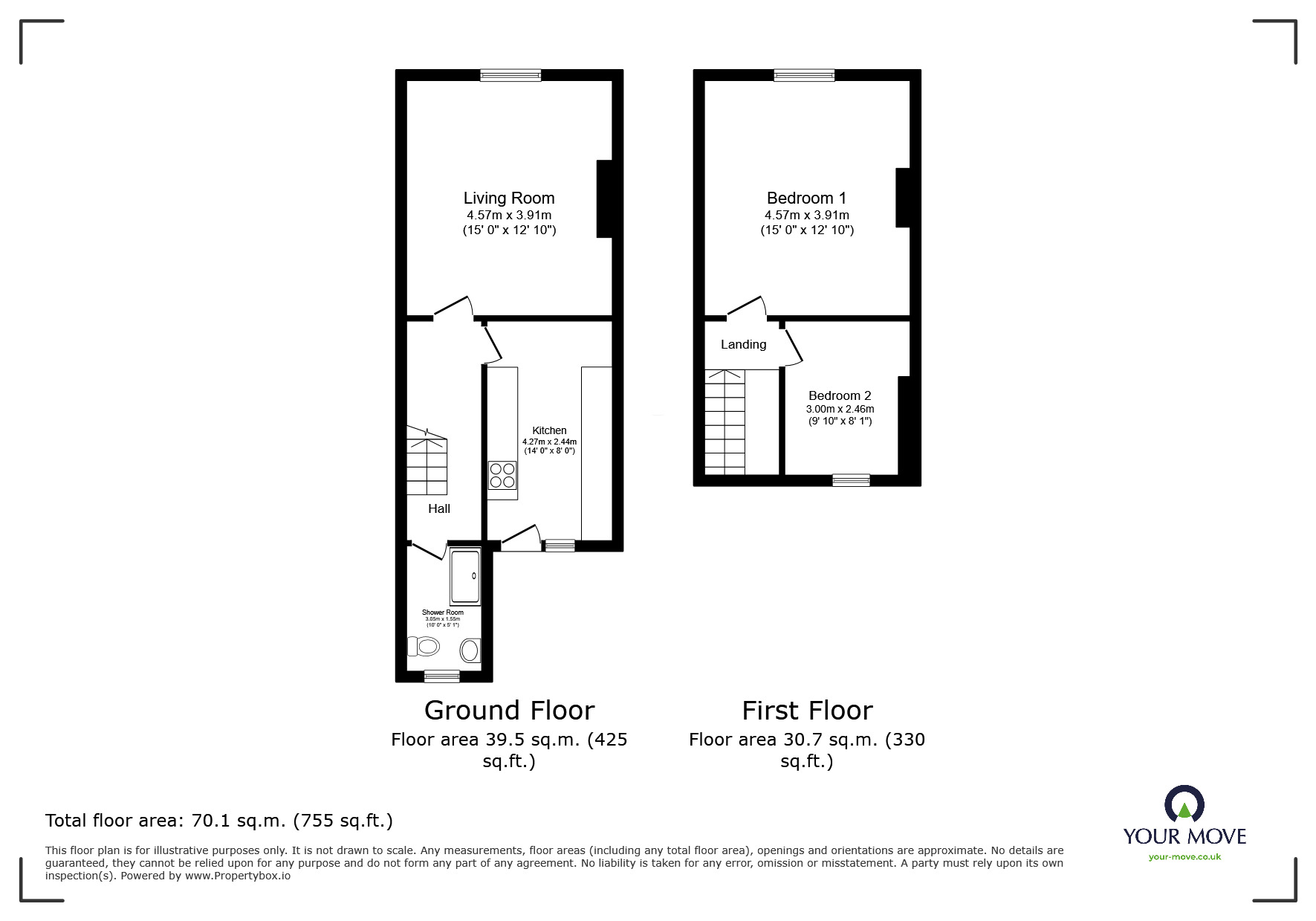 Floorplan of 2 bedroom  Flat to rent, The Strand, Exmouth, Devon, EX8