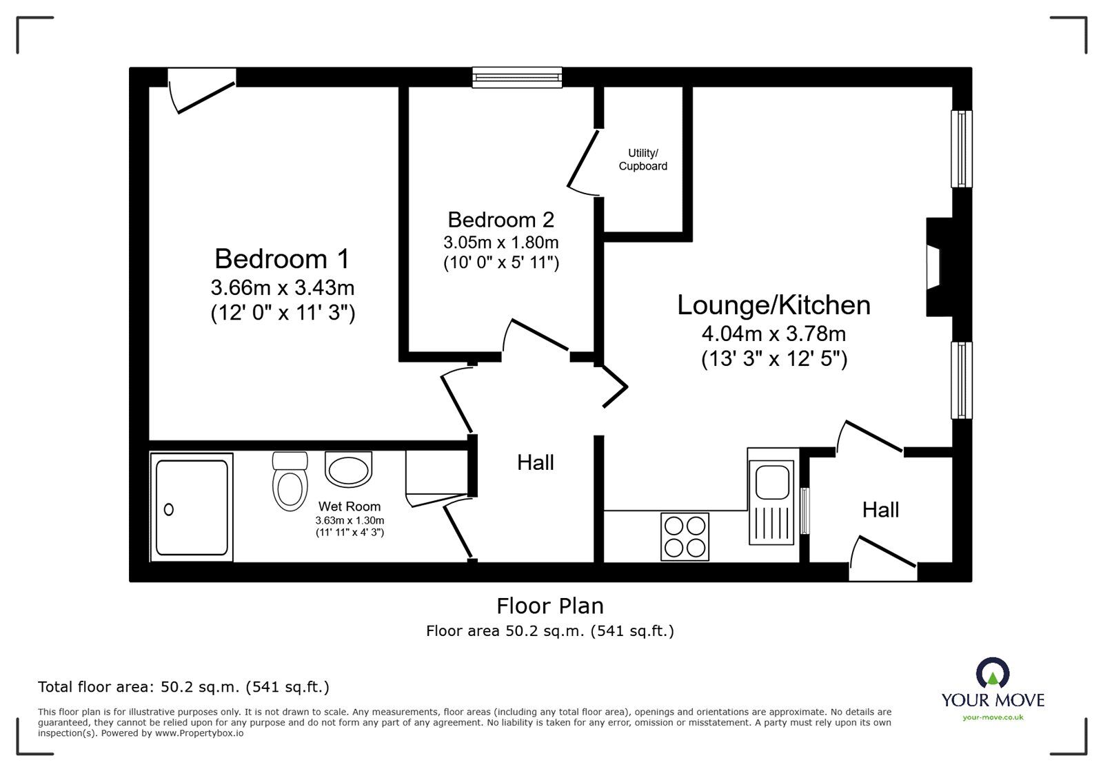 Floorplan of 2 bedroom  Flat for sale, Maer Lane, Exmouth, Devon, EX8
