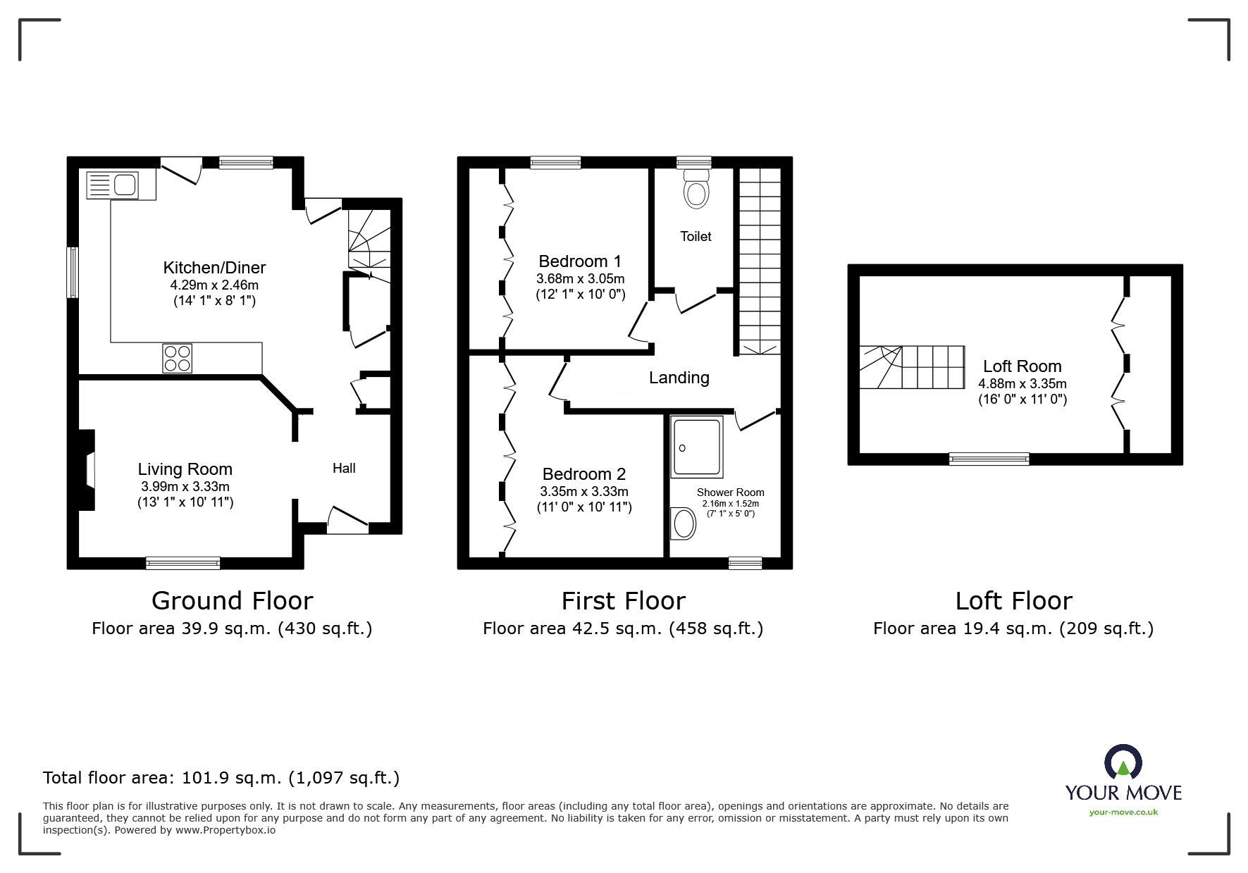 Floorplan of 2 bedroom Semi Detached House to rent, High Street, Topsham, Devon, EX3