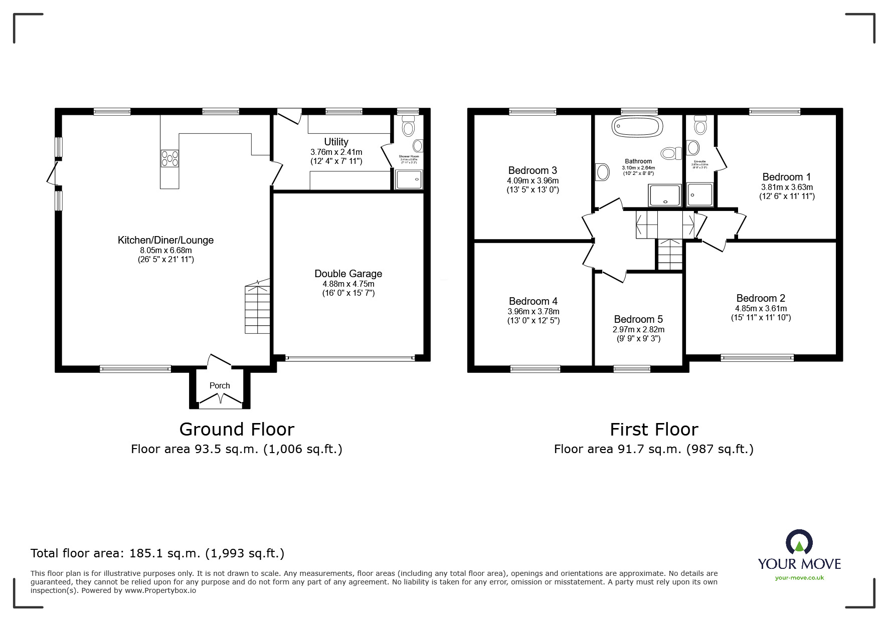 Floorplan of 5 bedroom Detached House for sale, East Budleigh Road, Budleigh Salterton, Devon, EX9