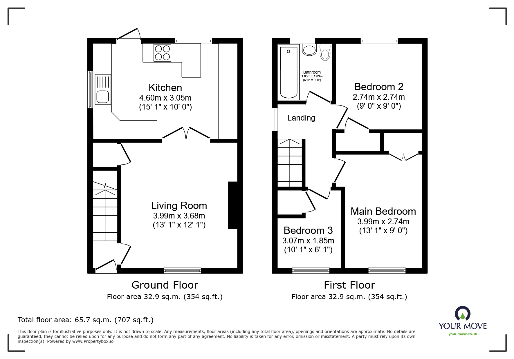 Floorplan of 3 bedroom Semi Detached House for sale, Little Meadow, Exmouth, Devon, EX8