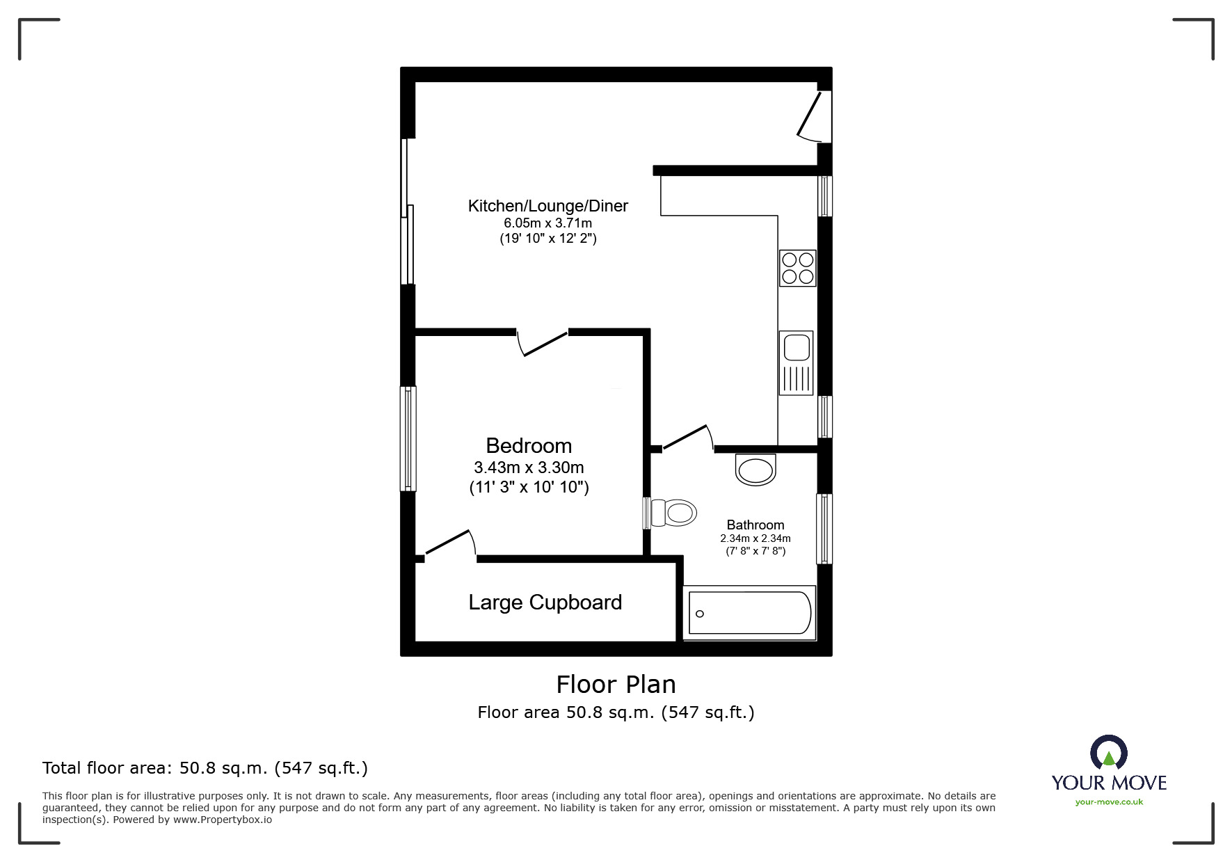 Floorplan of 1 bedroom  Flat for sale, Salterton Road, Exmouth, Devon, EX8