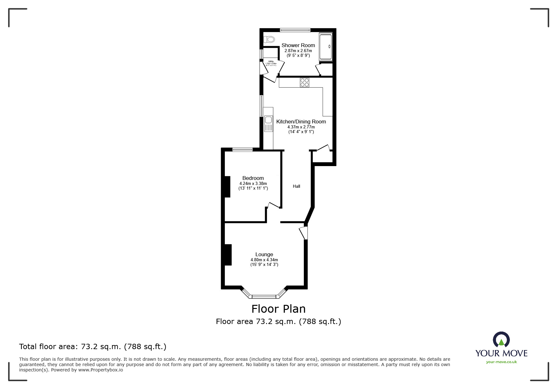Floorplan of 1 bedroom  Flat for sale, Park Road, Exmouth, Devon, EX8