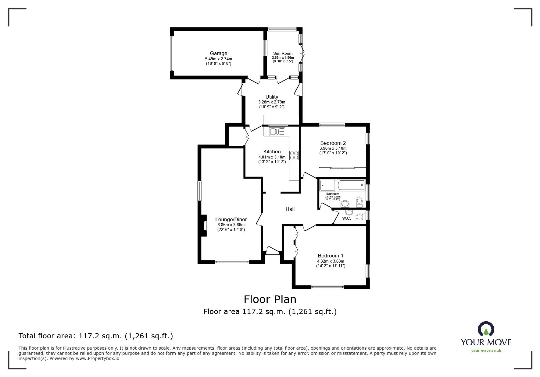 Floorplan of 2 bedroom  Flat for sale, Elmside, Budleigh Salterton, Devon, EX9