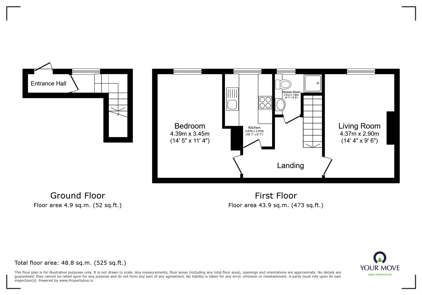 Floorplan of 1 bedroom  Flat for sale, Greenhill Avenue, Exmouth, Devon, EX8