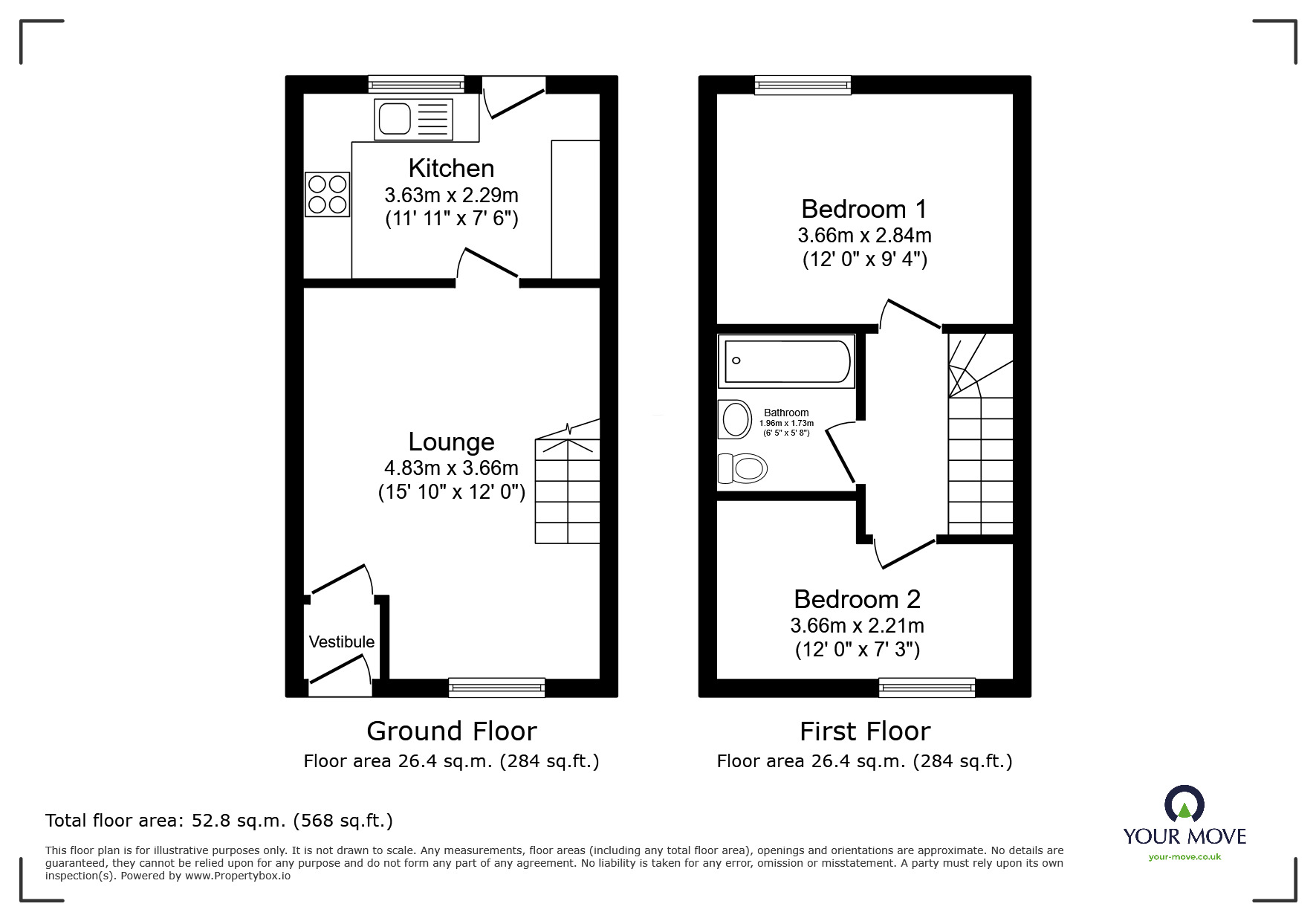 Floorplan of 2 bedroom Mid Terrace House for sale, Sages Lea, Woodbury Salterton, Devon, EX5