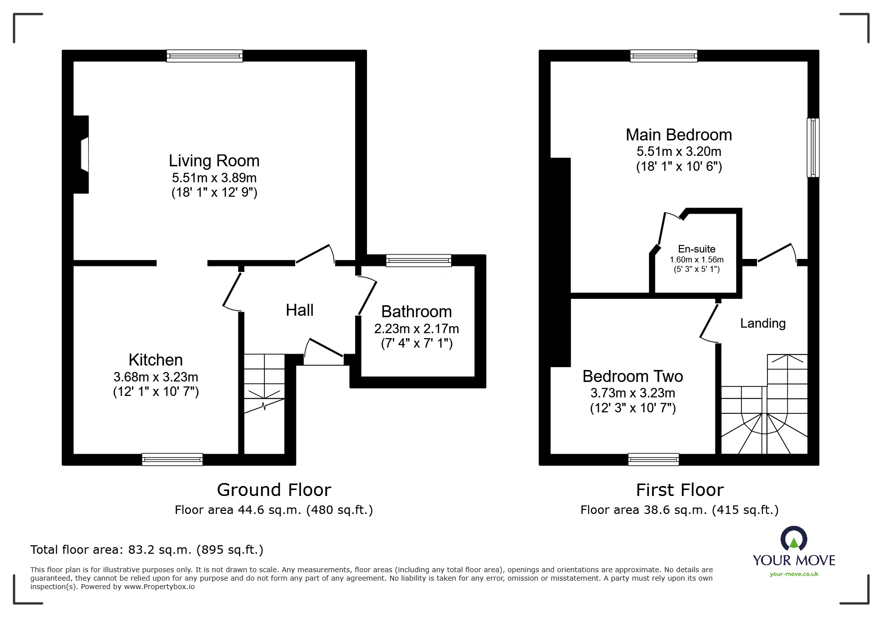 Floorplan of 2 bedroom  Flat to rent, Salterton Road, Exmouth, Devon, EX8