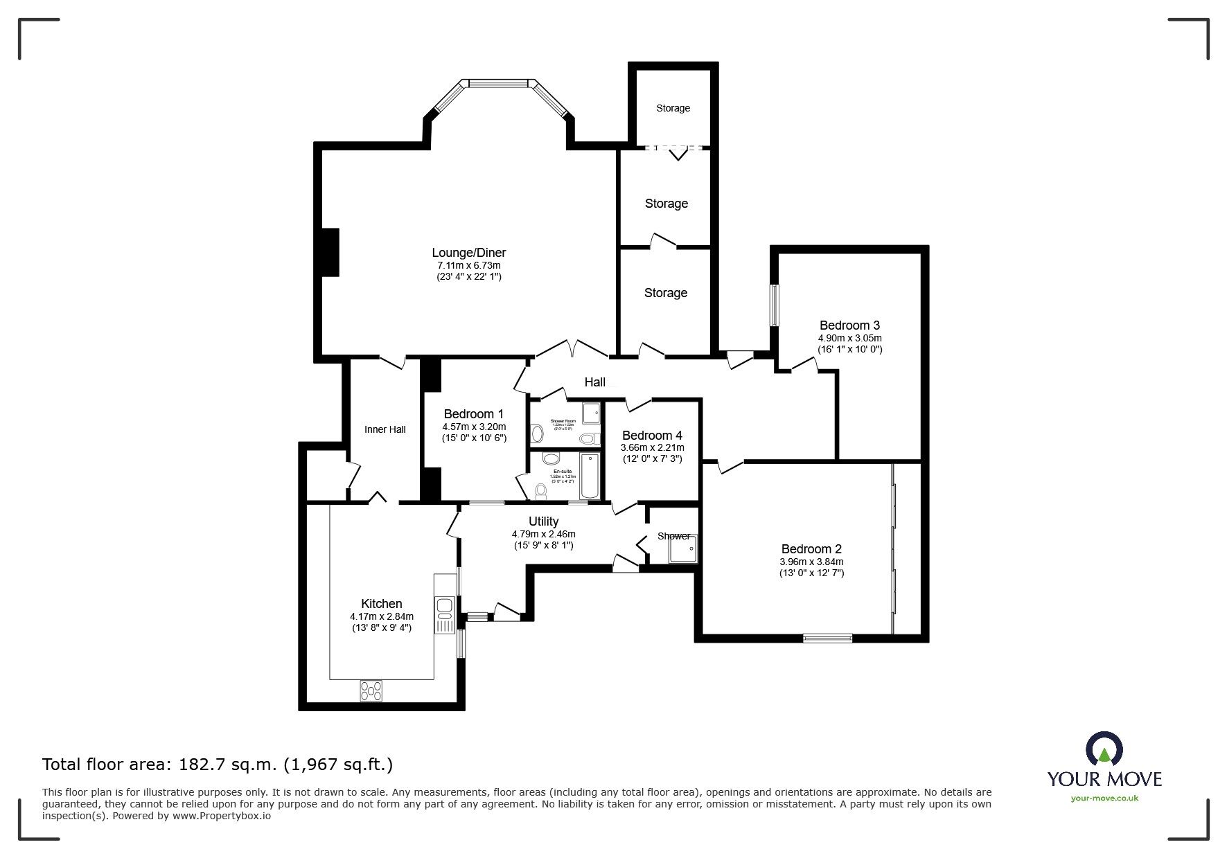 Floorplan of 4 bedroom  Flat for sale, Louisa Terrace, Exmouth, Devon, EX8