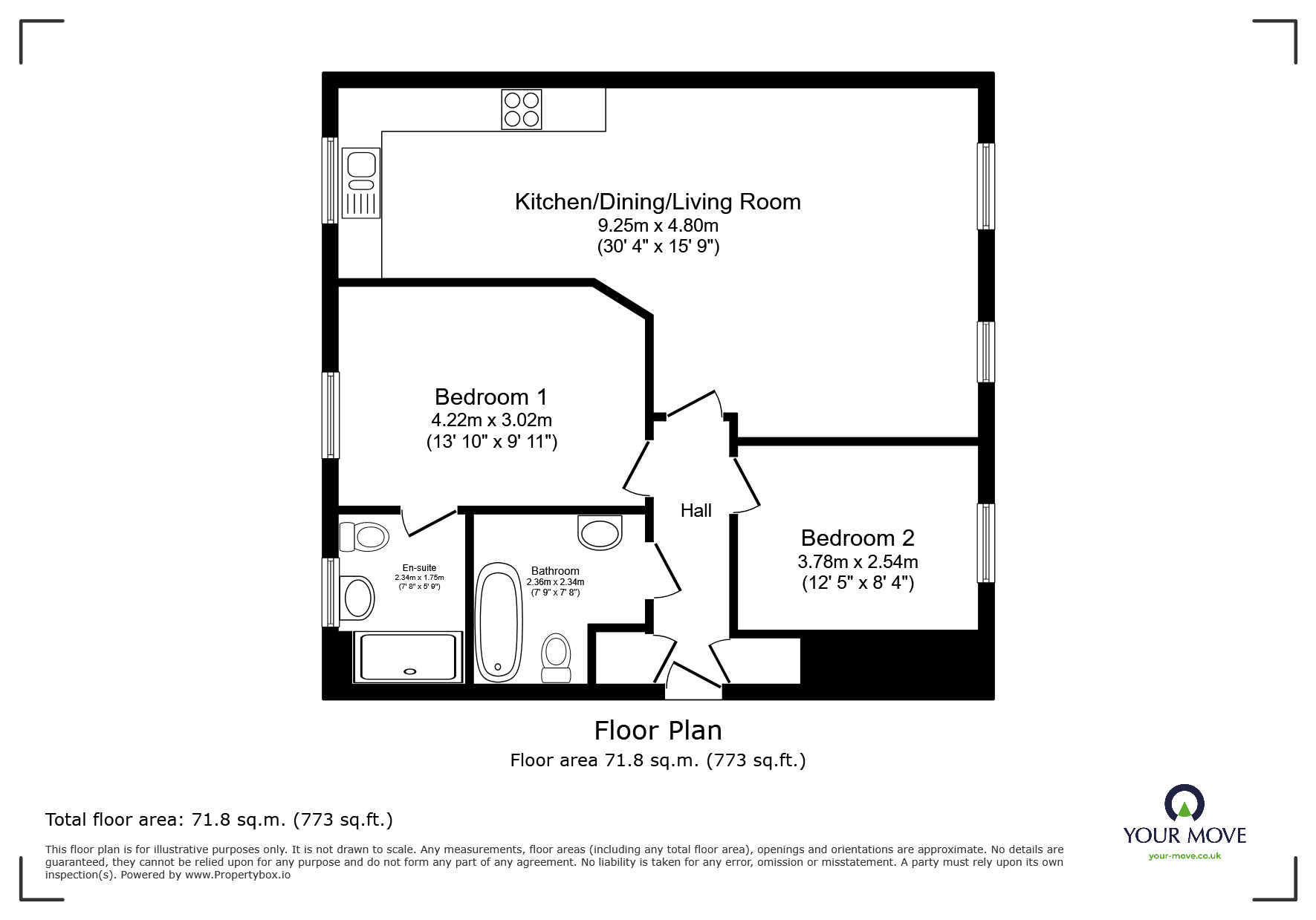 Floorplan of 2 bedroom  Flat for sale, Bonhay Road, Exeter, Devon, EX4