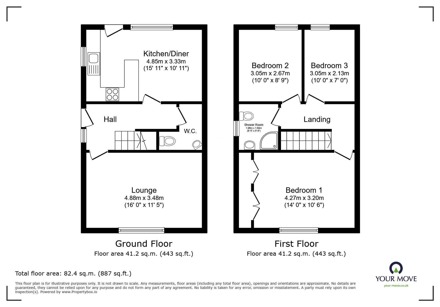 Floorplan of 3 bedroom Semi Detached House for sale, Ashleigh Road, Exmouth, Devon, EX8