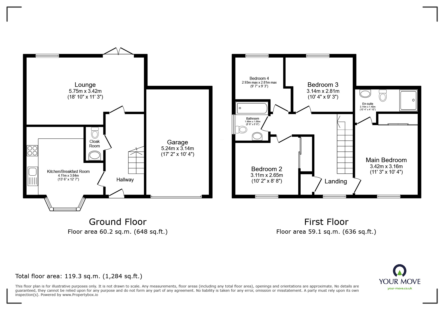 Floorplan of 4 bedroom Detached House for sale, Old Quarry Drive, Exminster, Devon, EX6