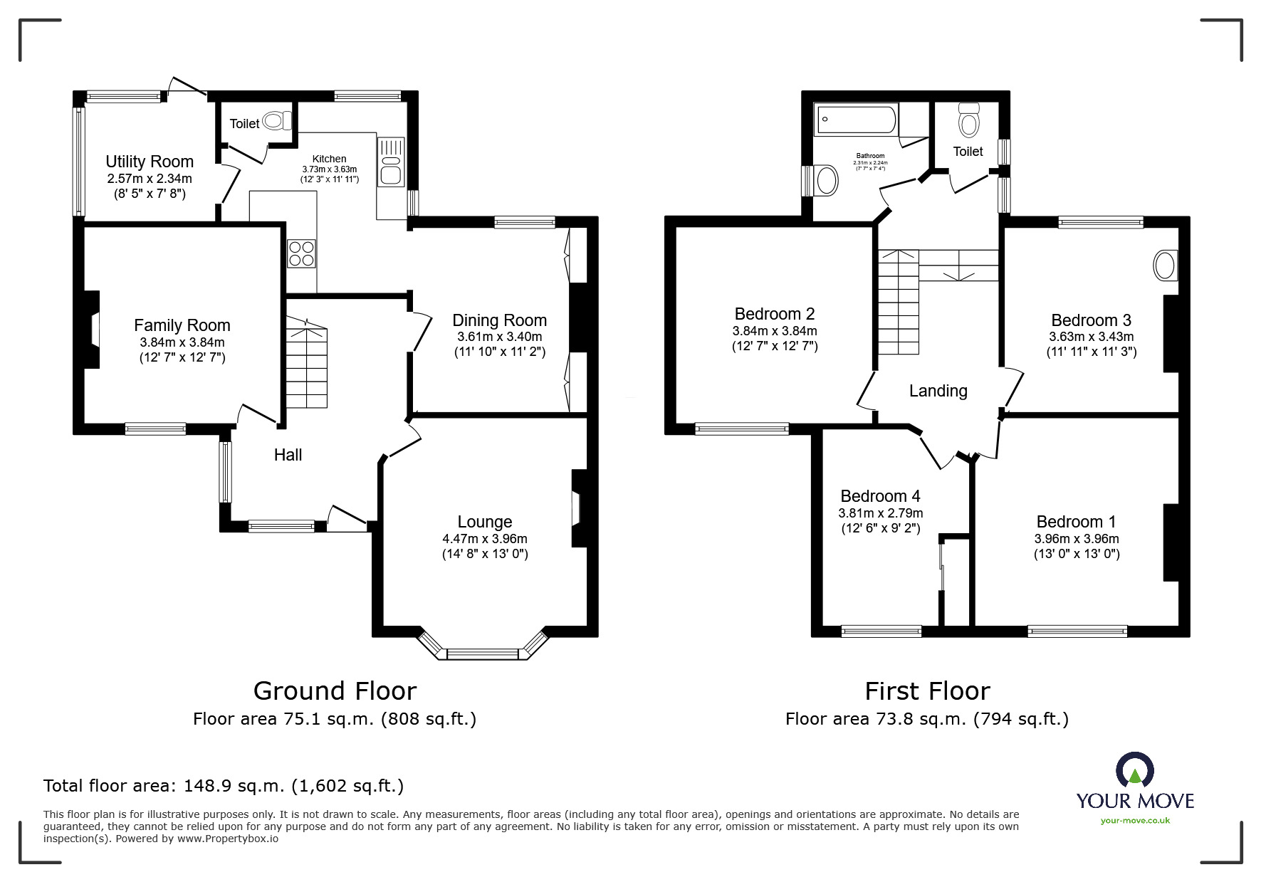 Floorplan of 4 bedroom Semi Detached House for sale, Phillipps Avenue, Exmouth, Devon, EX8