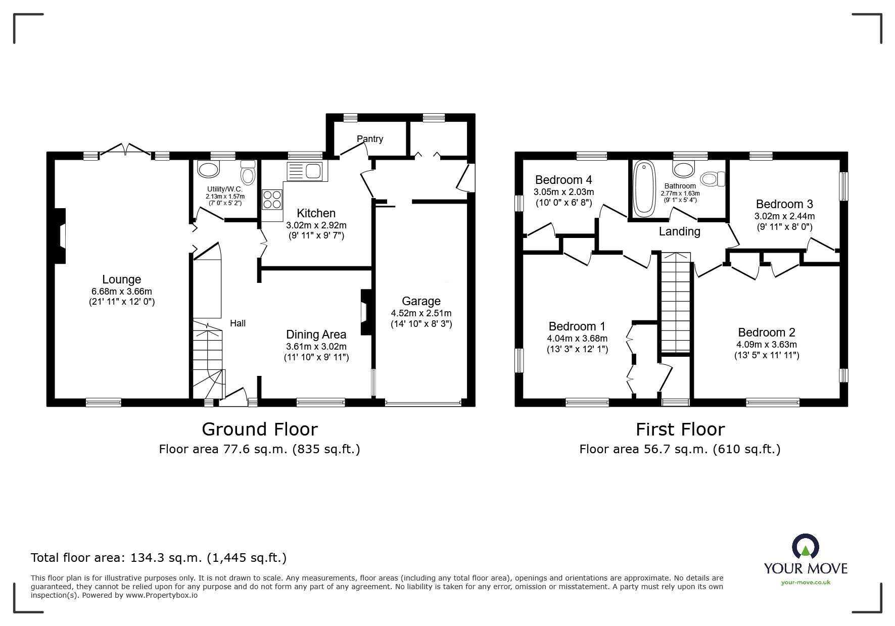Floorplan of 4 bedroom Detached House for sale, Featherbed Lane, Exmouth, Devon, EX8
