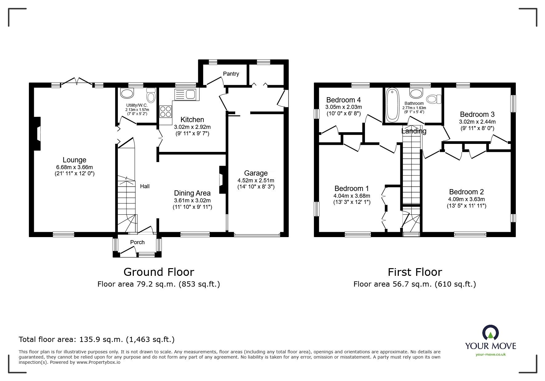 Floorplan of 4 bedroom Detached House for sale, Featherbed Lane, Exmouth, Devon, EX8