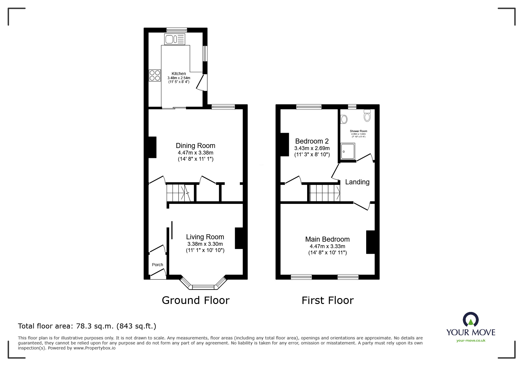 Floorplan of 2 bedroom Mid Terrace House for sale, Rosebery Road, Exmouth, Devon, EX8