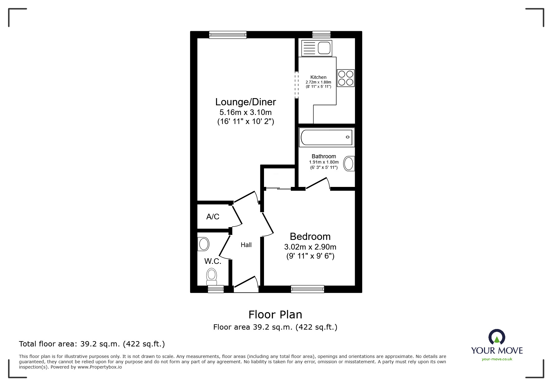 Floorplan of 1 bedroom  Flat for sale, Exeter Road, Exmouth, Devon, EX8