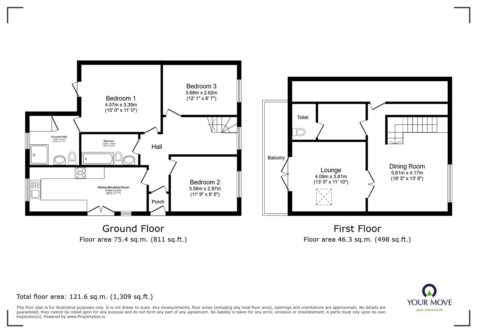 Floorplan of 3 bedroom Semi Detached Bungalow for sale, Ashleigh Road, Exmouth, Devon, EX8