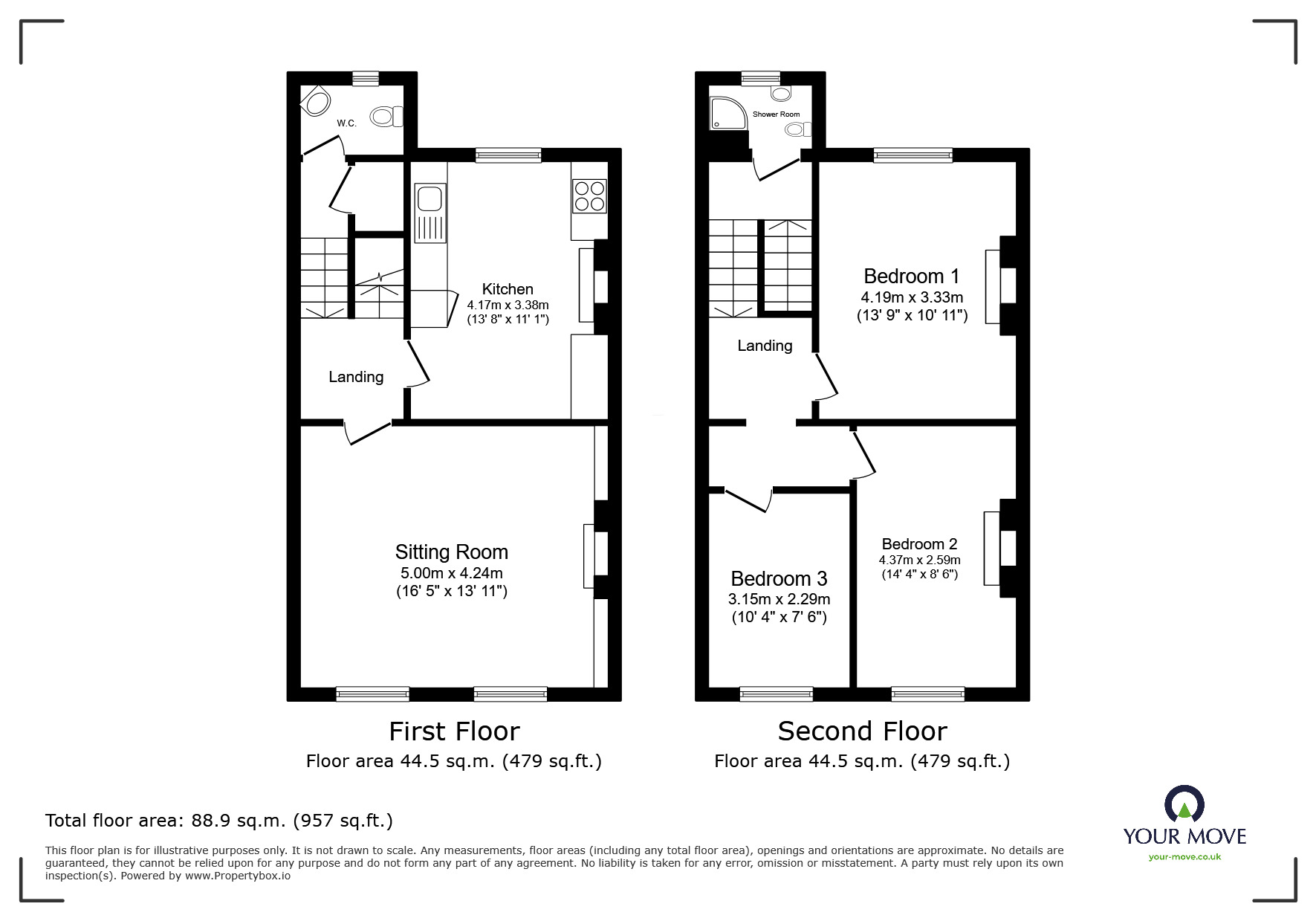 Floorplan of 3 bedroom  Flat to rent, Silver Terrace, Exeter, Devon, EX4