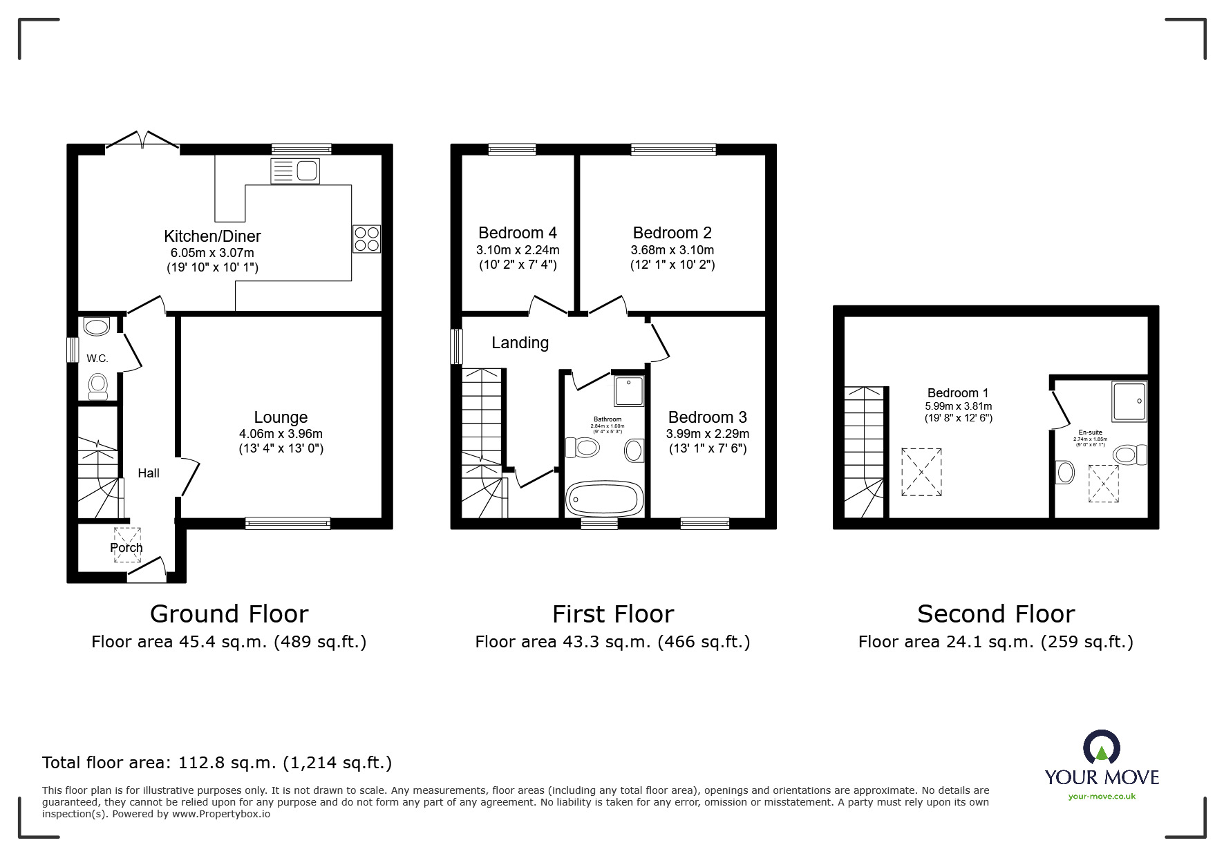 Floorplan of 4 bedroom End Terrace House for sale, The Green, Exmouth, Devon, EX8