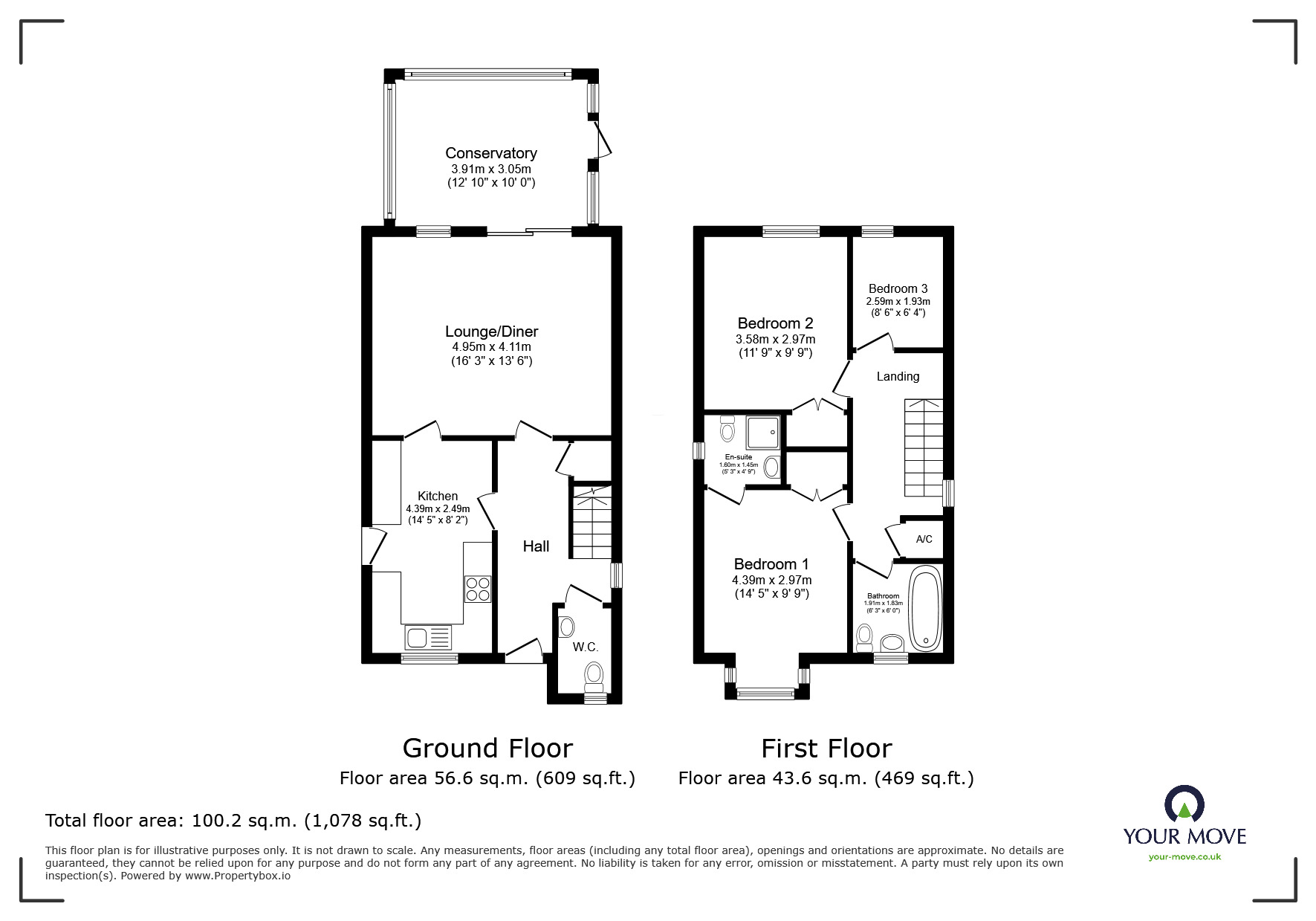 Floorplan of 3 bedroom Link Detached House for sale, Ivydale, Exmouth, Devon, EX8