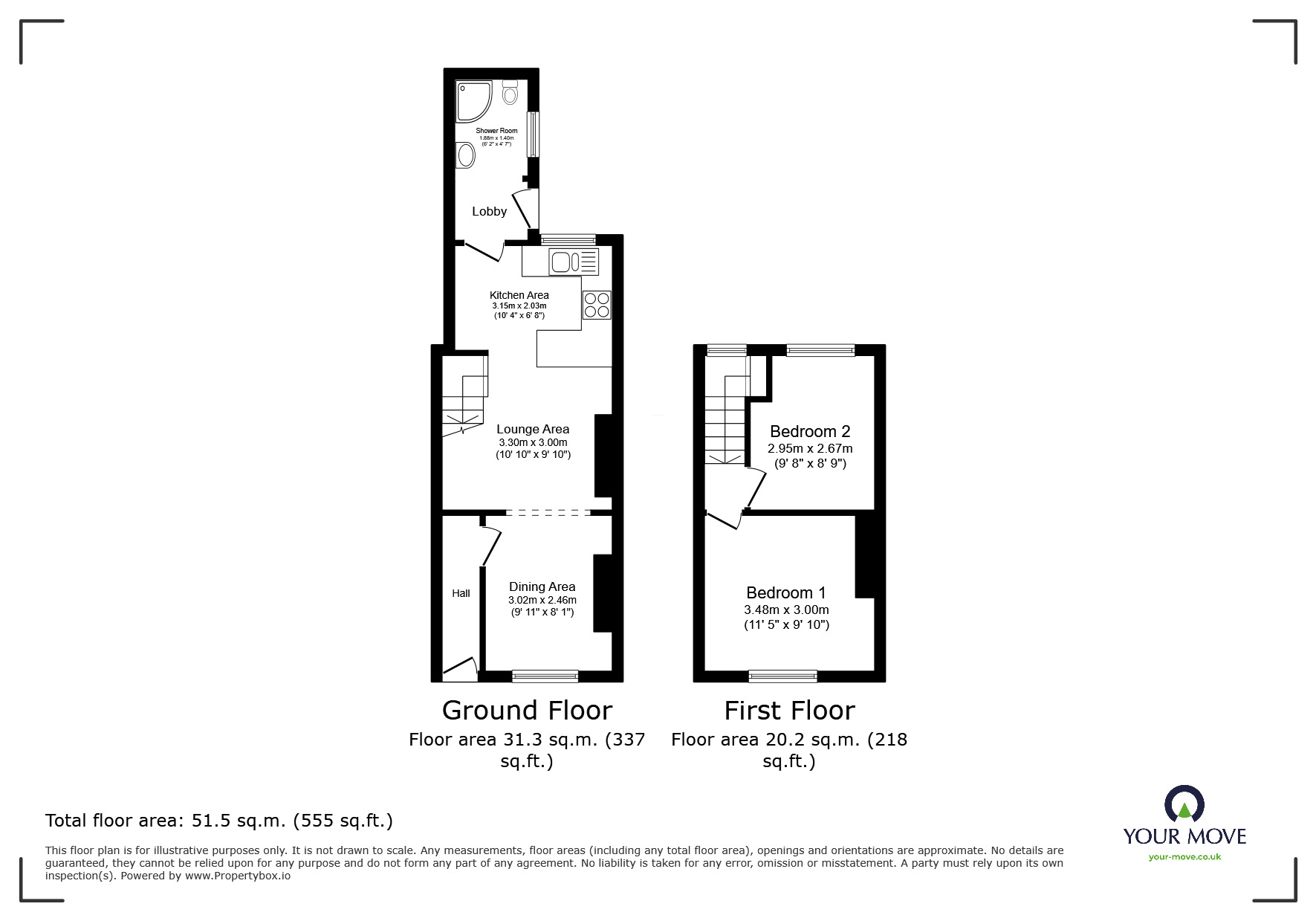 Floorplan of 2 bedroom Mid Terrace House for sale, Charles Street, Exmouth, Devon, EX8