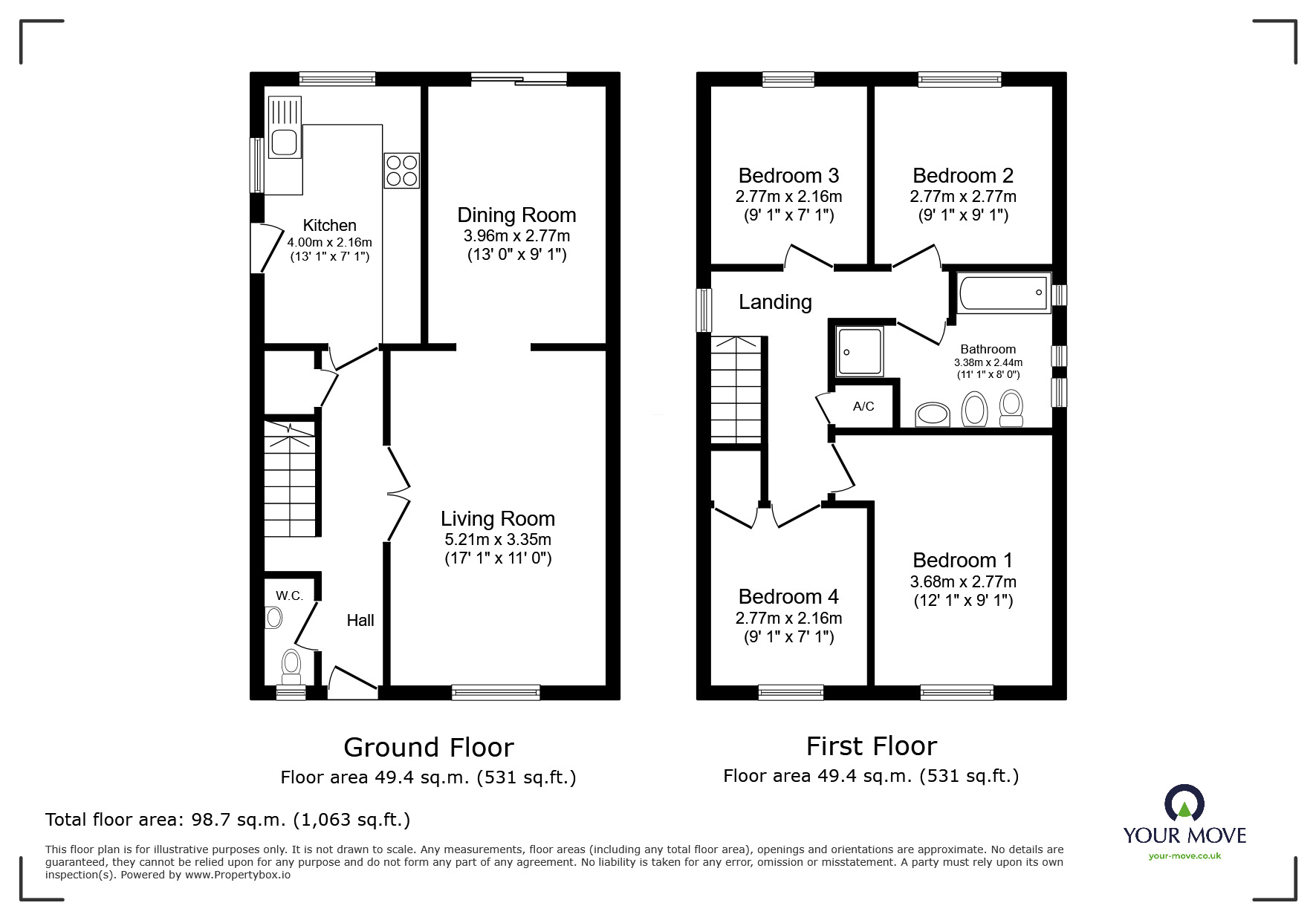 Floorplan of 4 bedroom Detached House to rent, Meadow View Road, Exmouth, Devon, EX8