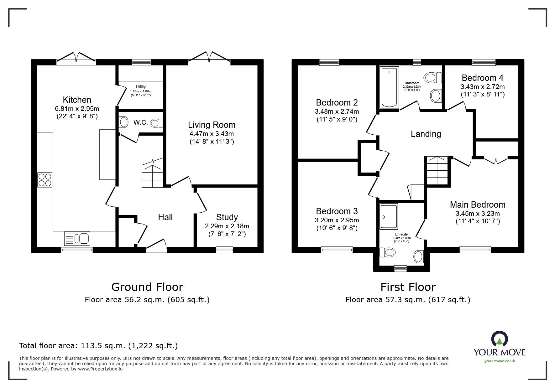 Floorplan of 4 bedroom Detached House to rent, Goodmores Drive, Exmouth, Devon, EX8