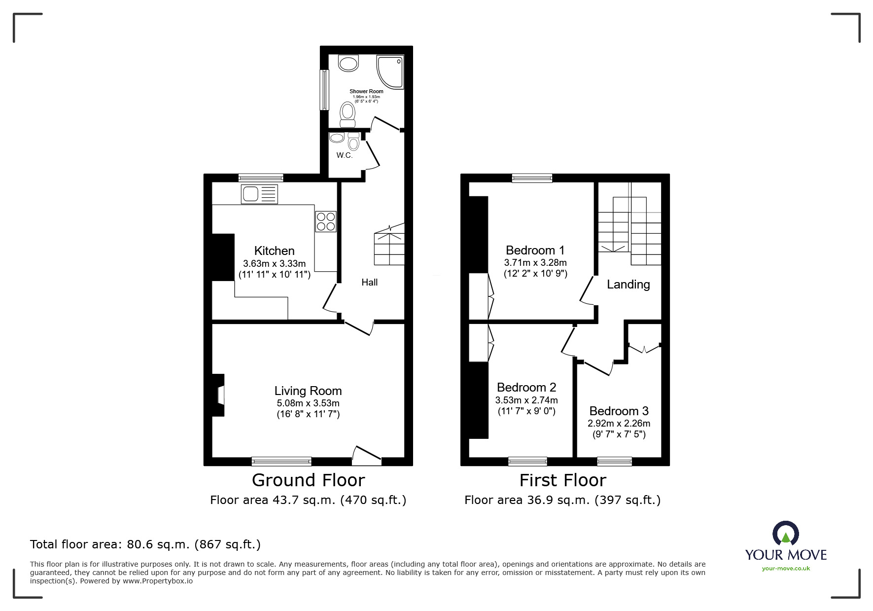 Floorplan of 3 bedroom Flat to rent, Albion Street, Exmouth, Devon, EX8