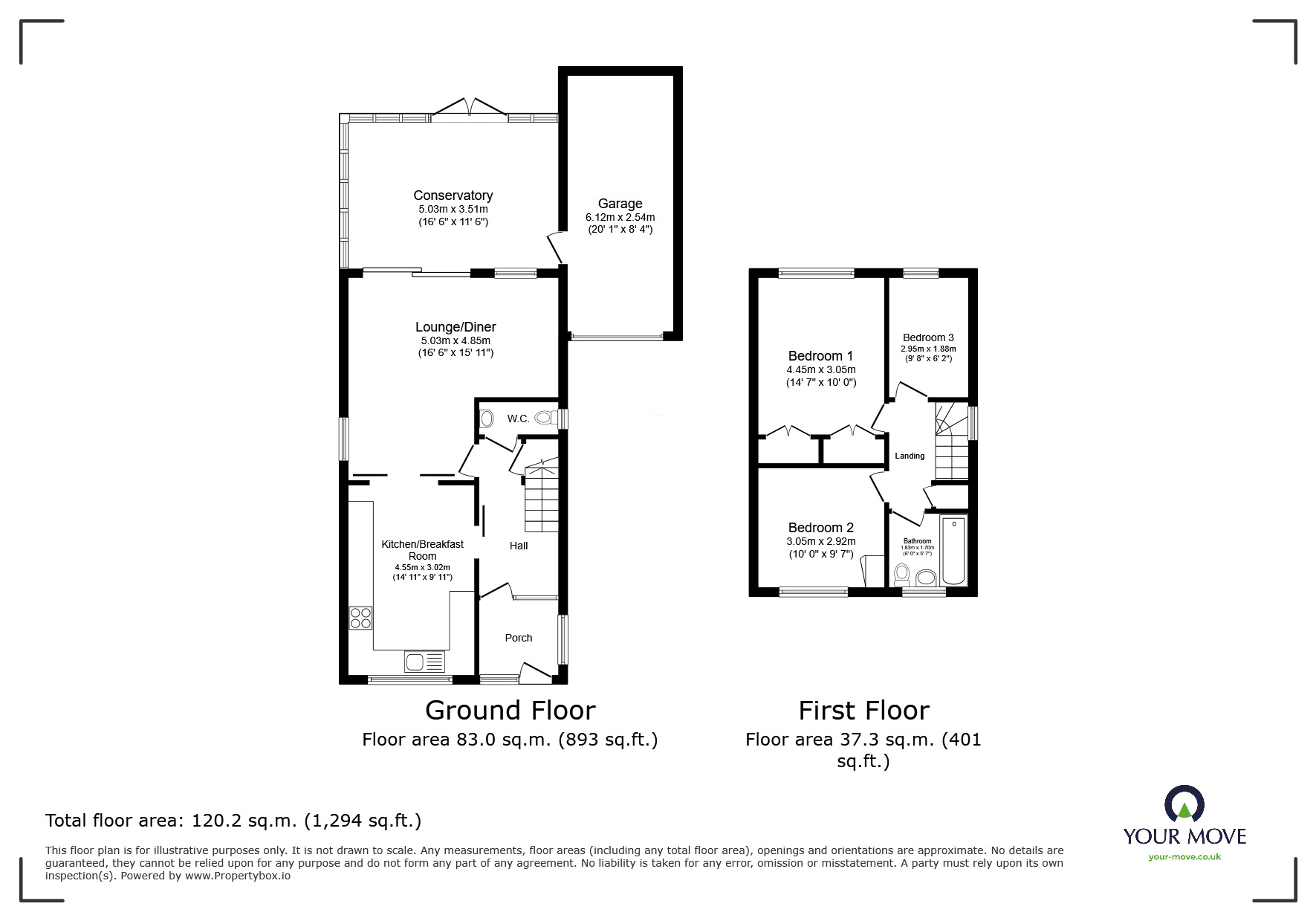 Floorplan of 3 bedroom Detached House for sale, Redwood Close, Exmouth, Devon, EX8