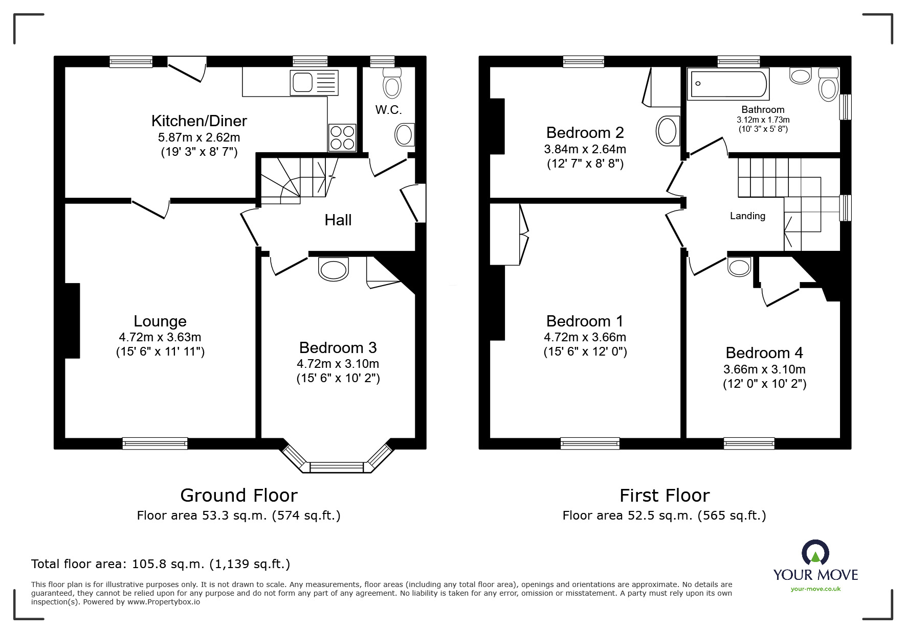 Floorplan of 3 bedroom Semi Detached House for sale, Halsdon Road, Exmouth, Devon, EX8