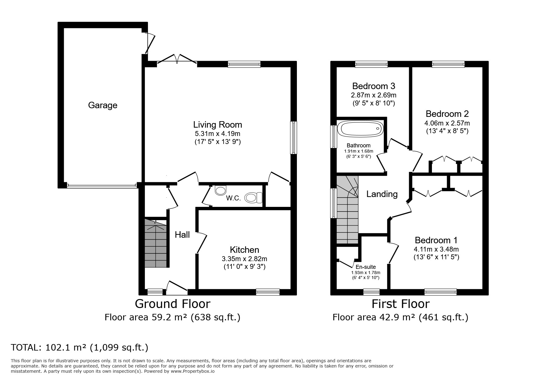Floorplan of 3 bedroom Detached House to rent, Duchy Court, Exmouth, Devon, EX8