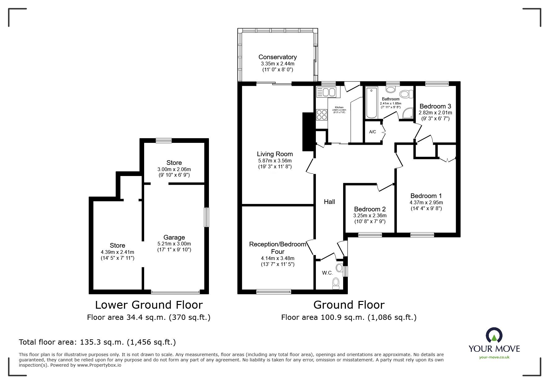 Floorplan of 4 bedroom Detached Bungalow for sale, Chichester Close, Exmouth, Devon, EX8