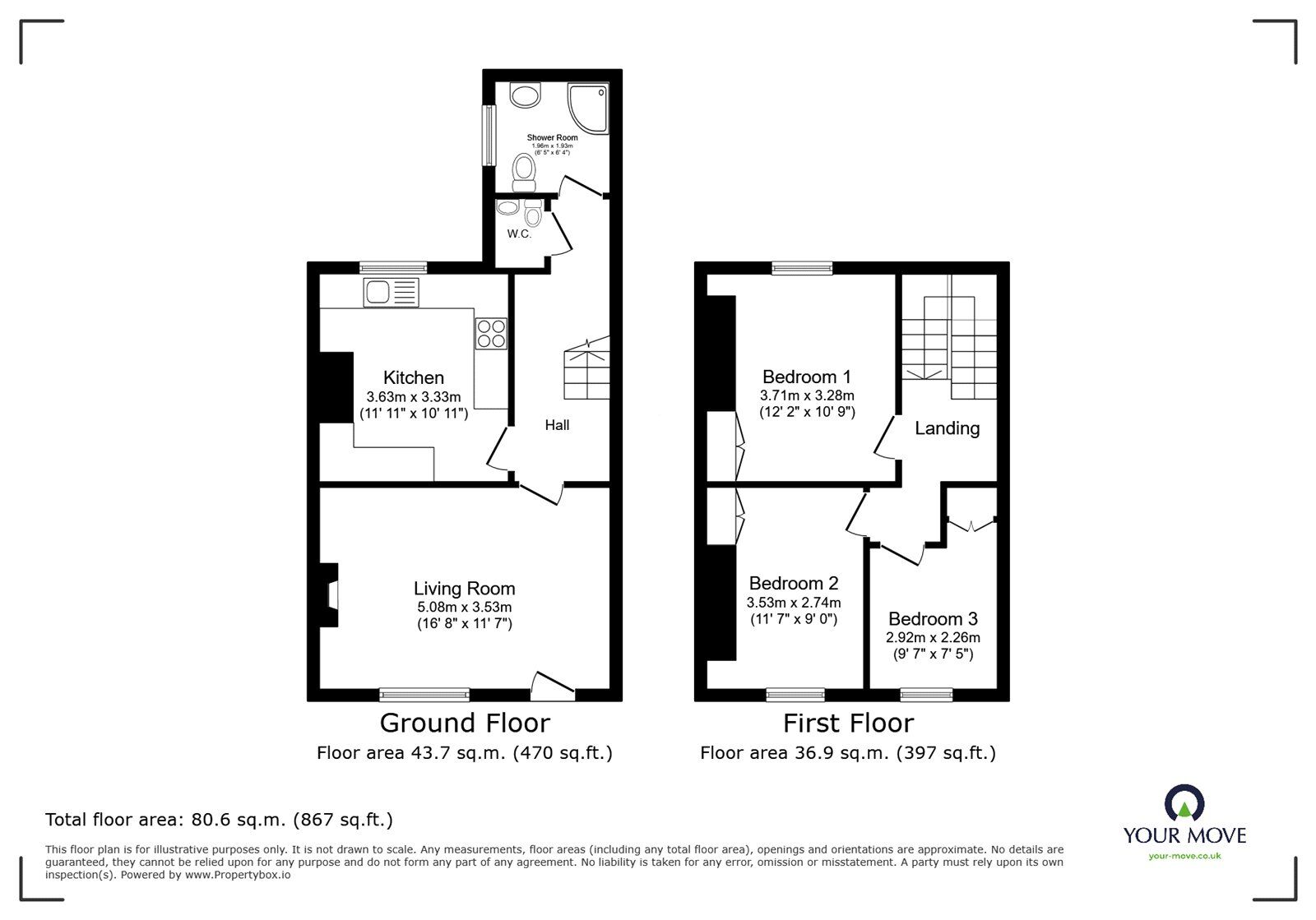 Floorplan of 3 bedroom Flat for sale, Albion Street, Exmouth, Devon, EX8