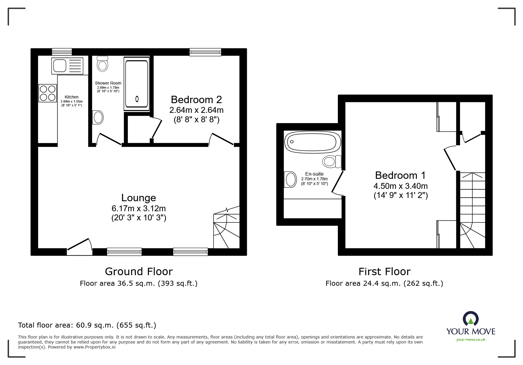 Floorplan of 2 bedroom Semi Detached Bungalow for sale, Newlands Avenue, Exmouth, Devon, EX8