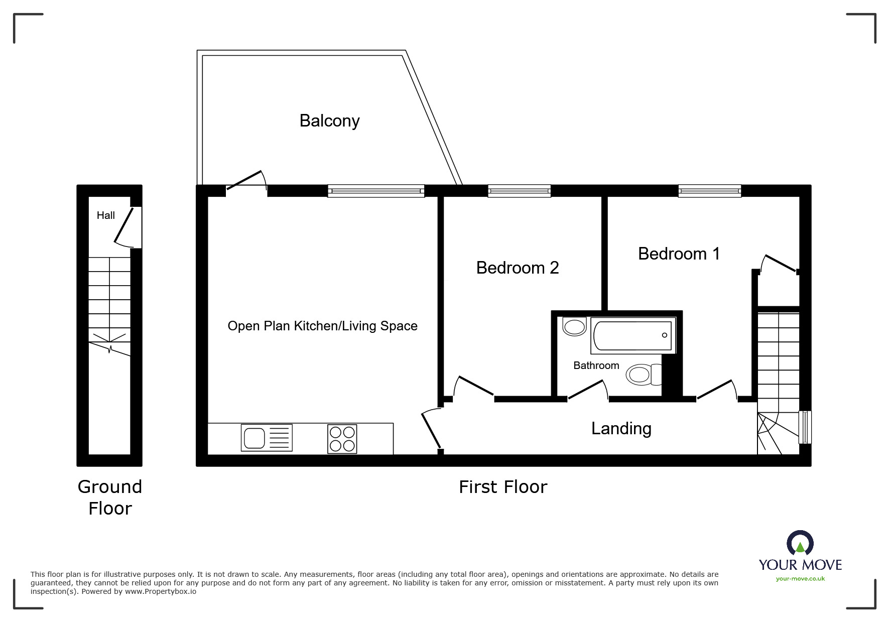 Floorplan of 2 bedroom Flat to rent, North Street, Exeter, Devon, EX4