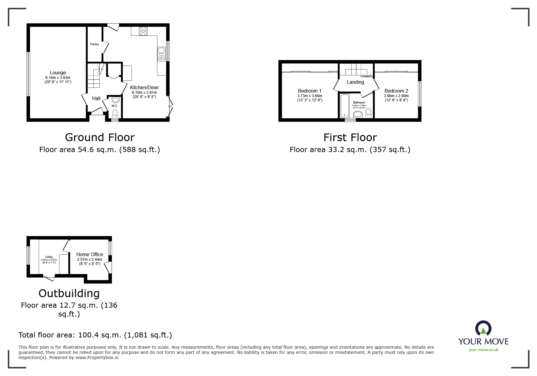 Floorplan of 2 bedroom Detached House for sale, St. Johns Road, Exmouth, Devon, EX8