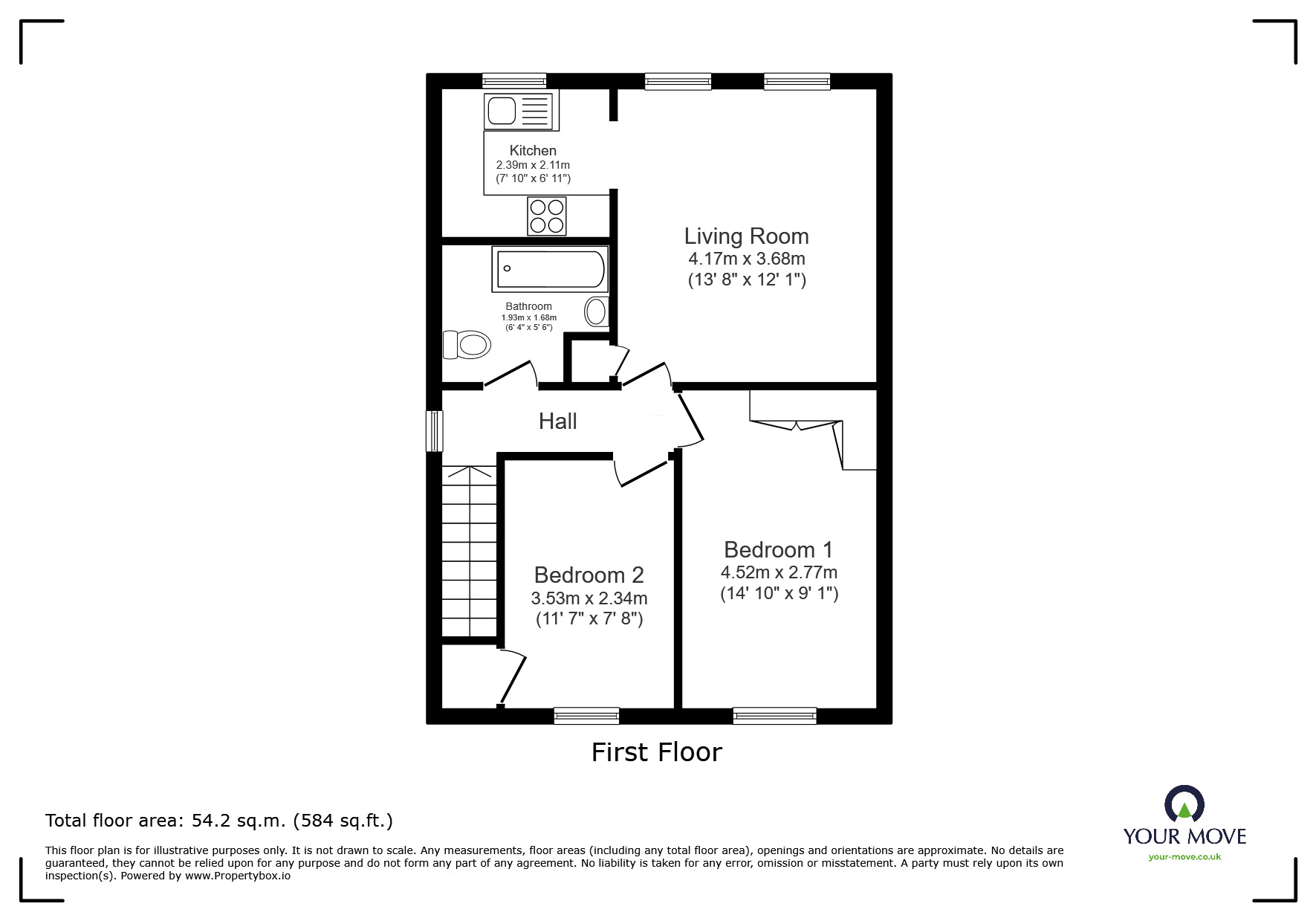 Floorplan of 2 bedroom Flat to rent, Meadow View Road, Exmouth, Devon, EX8