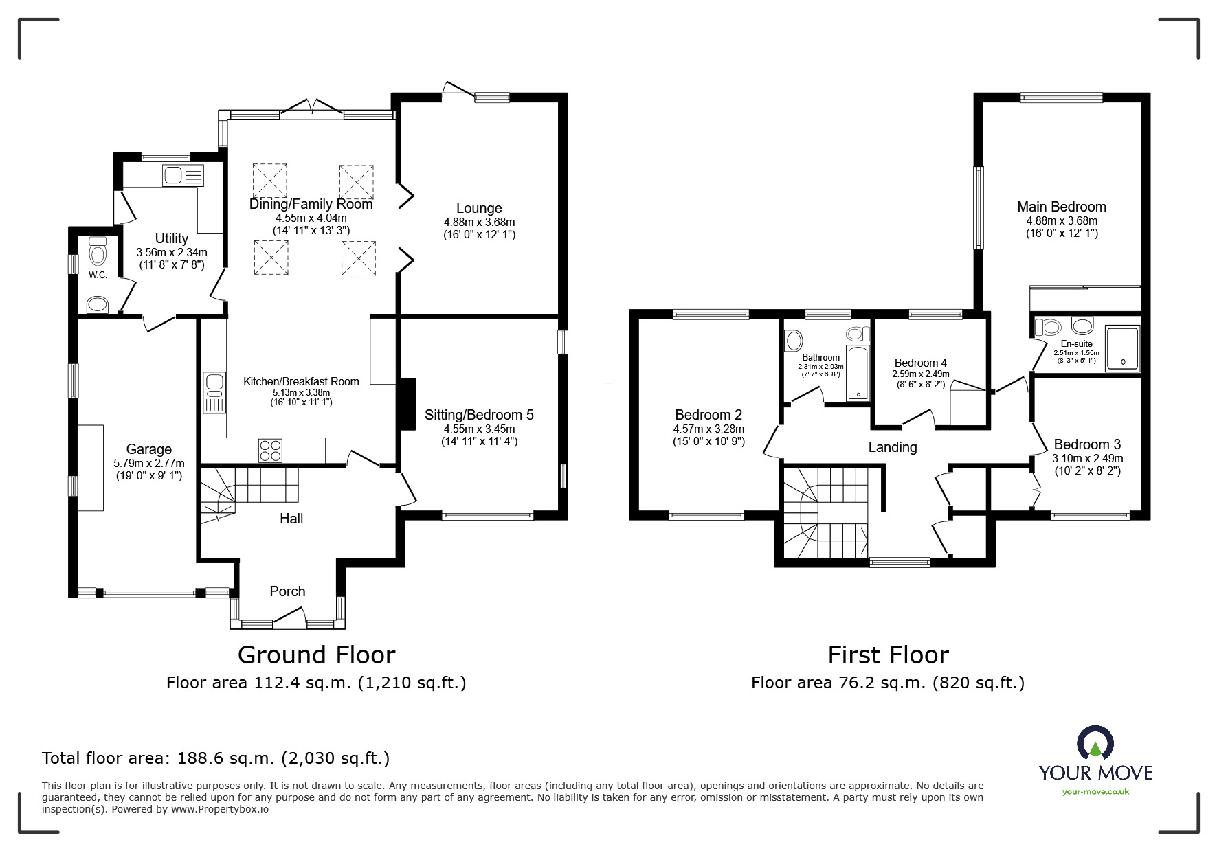 Floorplan of 4 bedroom Detached House for sale, Hulham Road, Exmouth, Devon, EX8