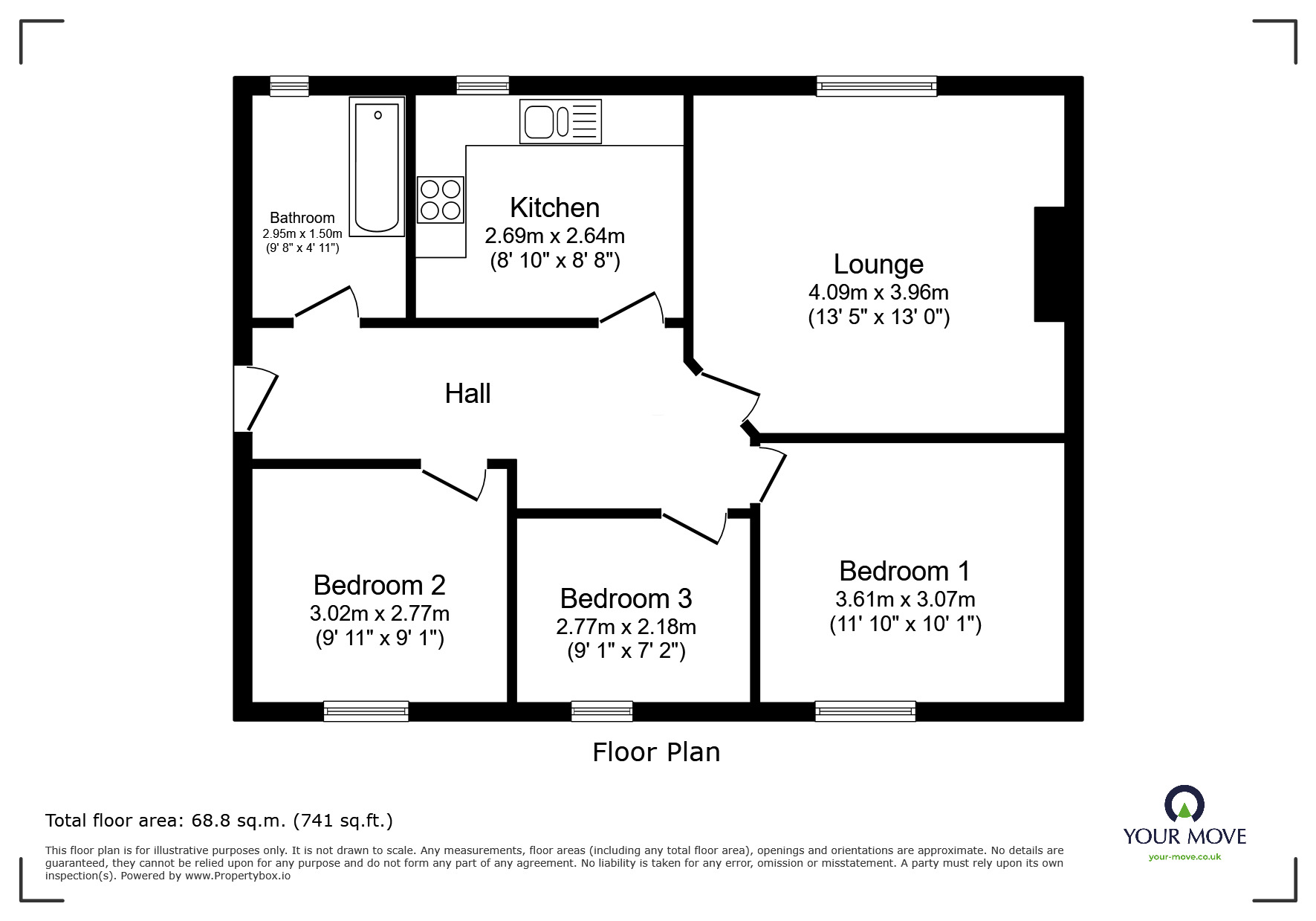 Floorplan of 3 bedroom Flat to rent, Ottery Street, Otterton, Devon, EX9
